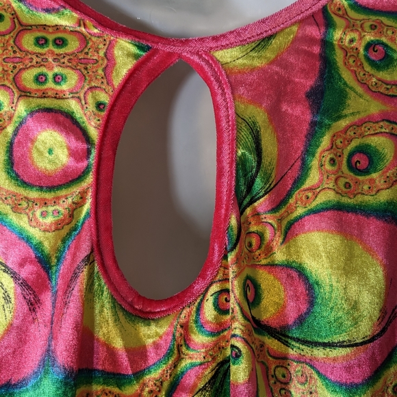 Women's Hippie Psychedelic Go Go 1970s Halloween Costume Rubie's With Shoe Cove - Picture 5 of 10